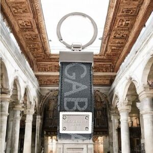 Dolce & Gabbana Keychain Faux Leather Logoed Keyring with Silver-Tone Details